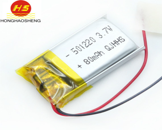 501220 80mah聚合物(wù)電(diàn)池 3.7v 手环耳机電(diàn)池超小(xiǎo)蓝牙耳机電(diàn)池